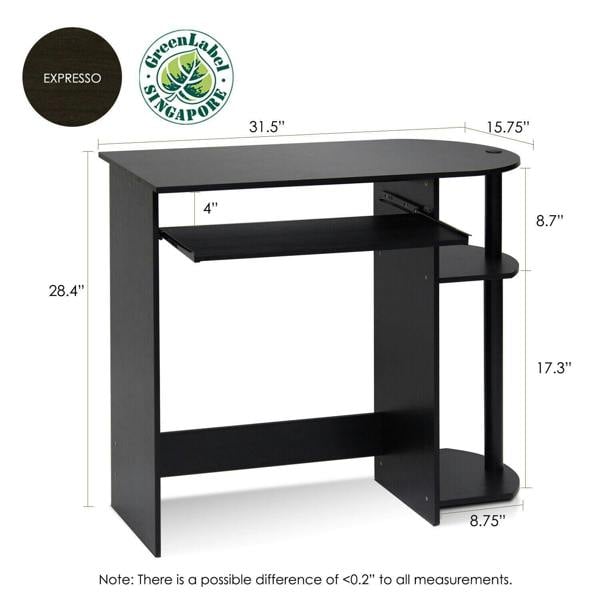 WALPLUS Contemporary Desk | /BK Easy Assembly Computer Desk, Espresso with Functional Design | 14098R1EX