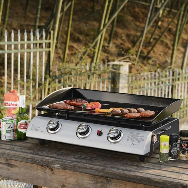 Callow 3 Burner Plancha Gas BBQ with Detachable Trolley