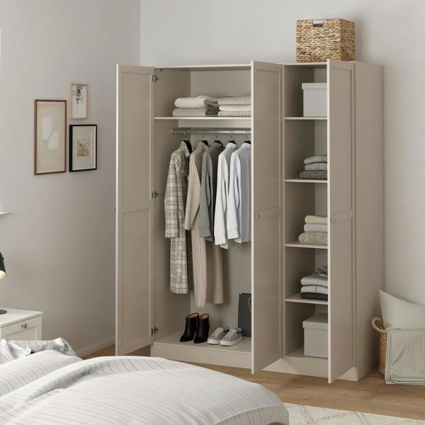 Furniture To Go Brande Wardrobe with 3 Frame Doors in Cashmere