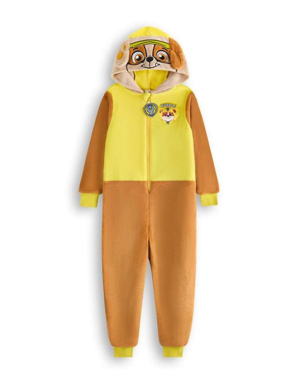 Paw Patrol Unisex Kids Yellow Rubble Applique Face Onesie