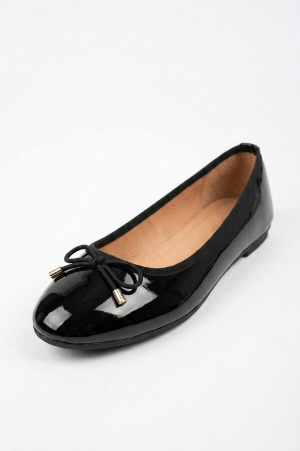 ikrush Constance Patent Bow Detail Ballet Pumps