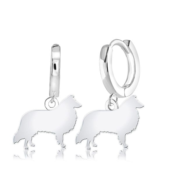 Mylee London Rough Collie Silhouette Silver Earrings