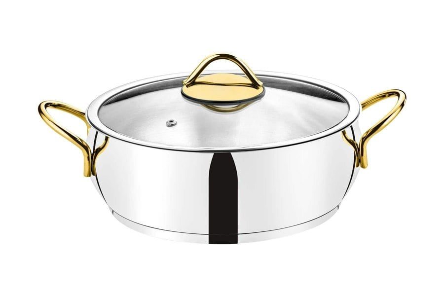 Rozi Sevval Collection 8-piece Stainless Steel Cookware Set (Gold Handles)