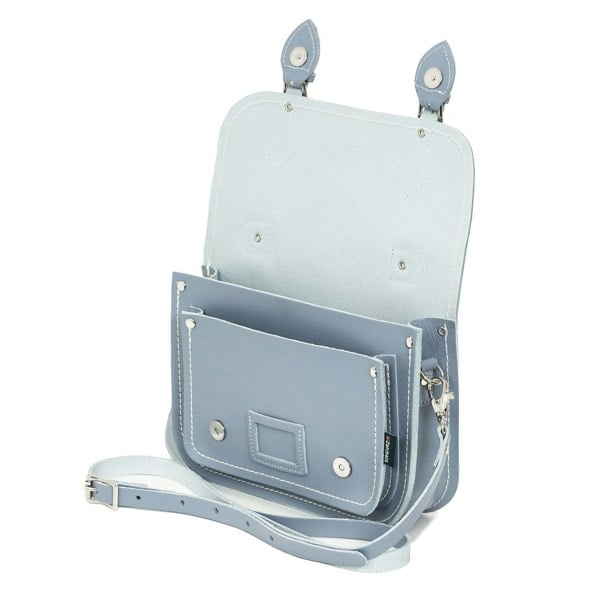 Lilac Grey Leather Midi Satchel - Midi Satchel - Zatchels