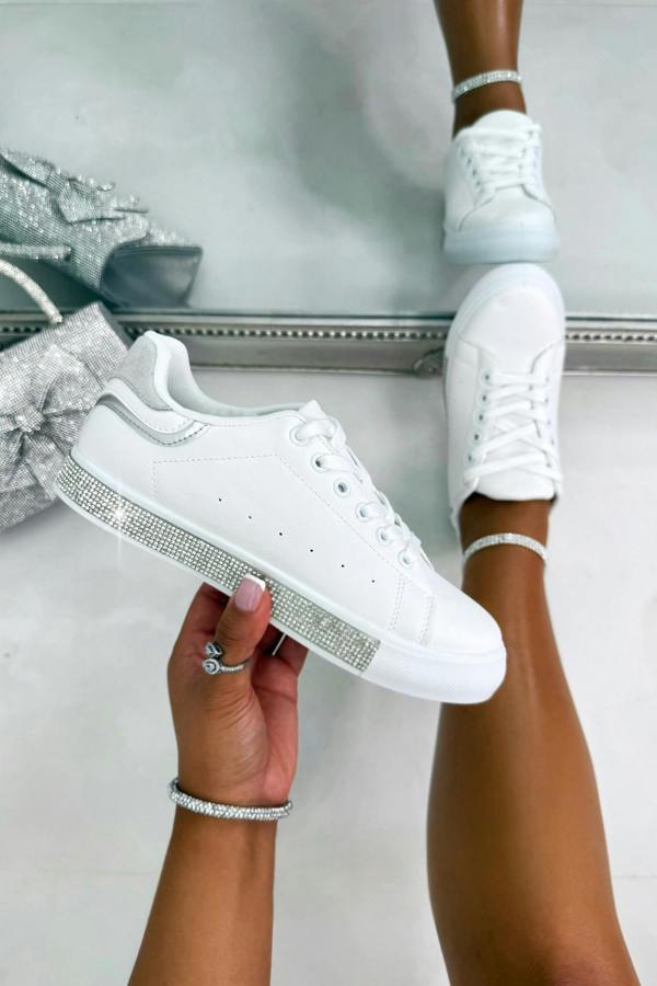 Love Lemonade Crystal Deluxe Trim Trainers Special Edition Silver