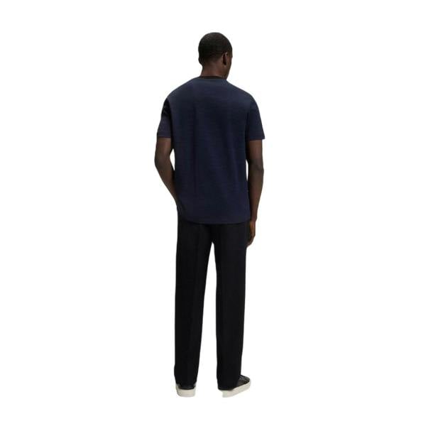 Boss Mens C-Thompson Ribbed Collar T-Shirt - Dark Blue - 