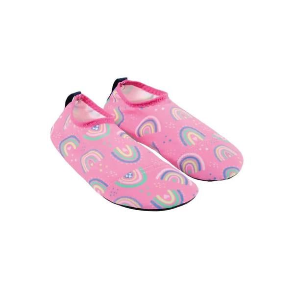 Zoggs rainbow magenta kids anti-slip pool socks in pink with breathable fabric