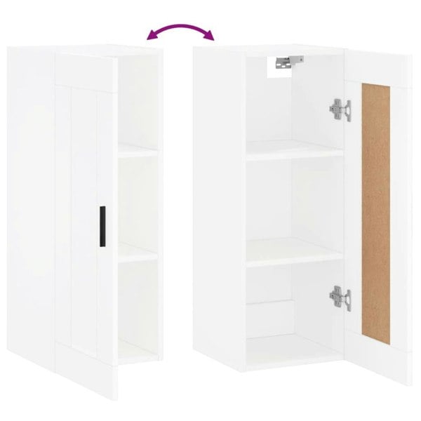 Berkfield Wall Mounted Cabinet White 34.5x34x90 cm Engineered Wood