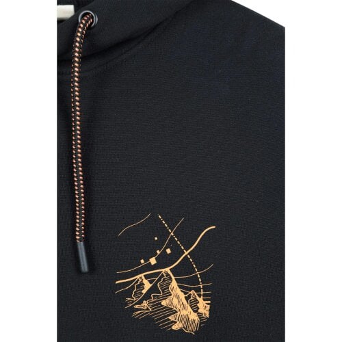 Mountain Warehouse Mens Mountain Cotton Anti-Pilling Travel Drawstring Hoodie - Black