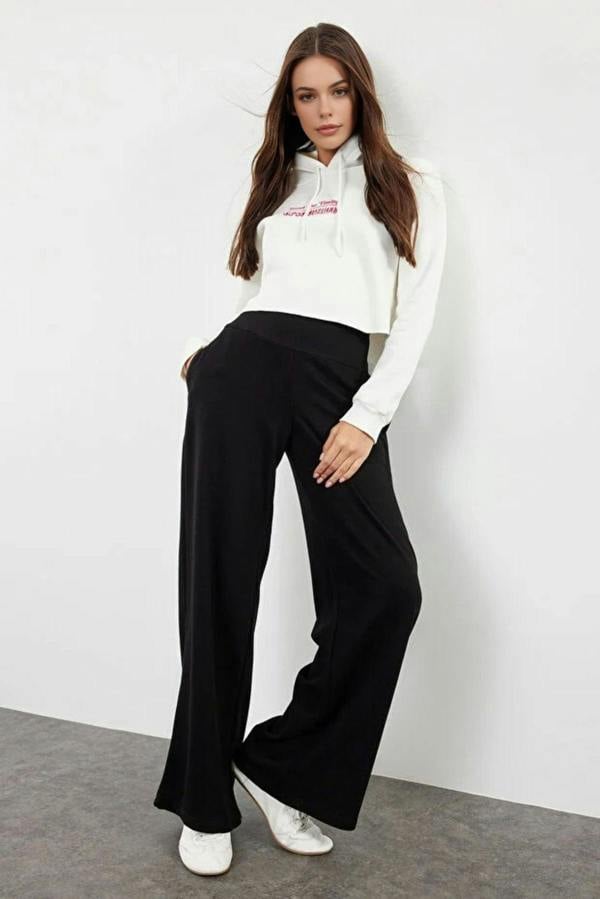WOVCOR Slim Extra High Waist Wide Leg Trousers