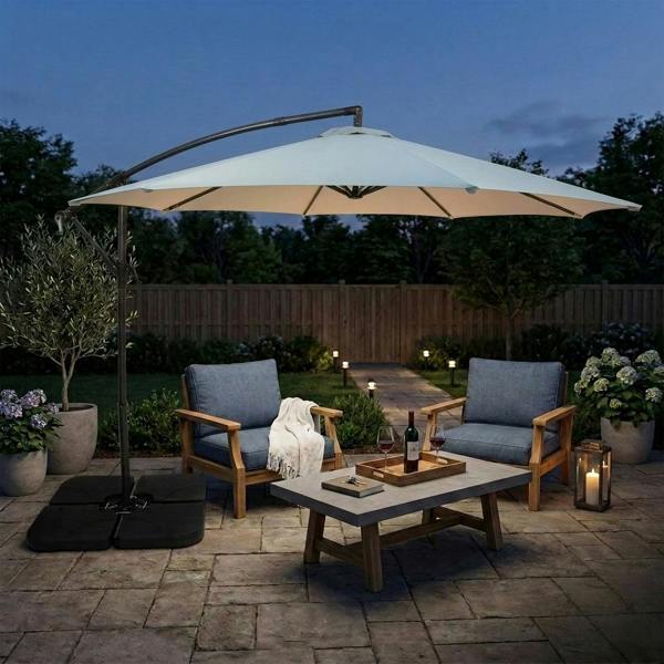 Jardi Cantilever Parasol 3m – Cream