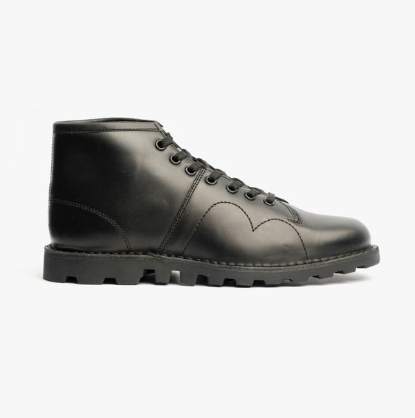 Grafters UNISEX Original Leather Monkey Boots Black