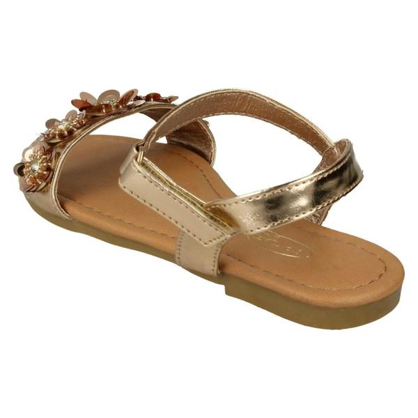 Spot On Girls Spot On Sequin Flower Trim Sandals H0270