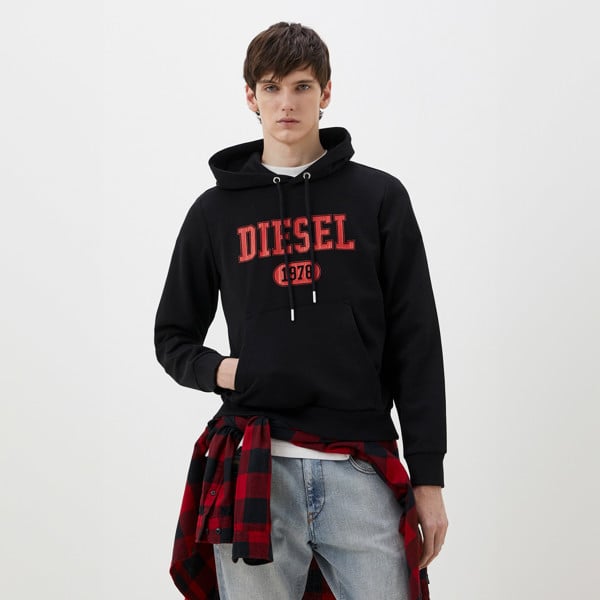 Diesel Varsity S-Ginn K25 Hoodie - Black