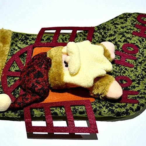 46cm Large Traditional Hand Crafted 3D Santa Stocking for Festive Home Display image 4