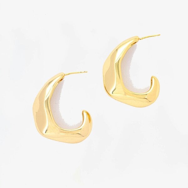Uchi & Soto Nami Gold Hammered Earrings