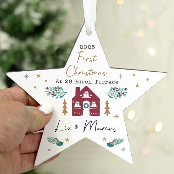 Personalised Memento Company Personalised Home For Christmas Star Ornament