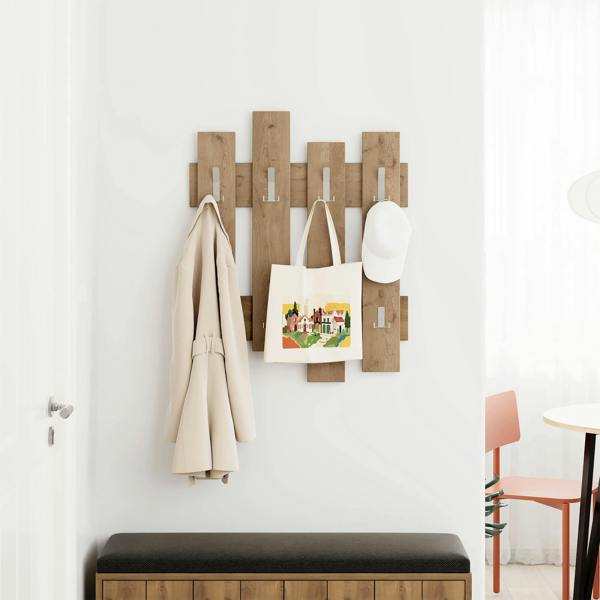 Decortie Wave Modern Wall-Mounted Coat Hanger with 8 Hooks 69 Width