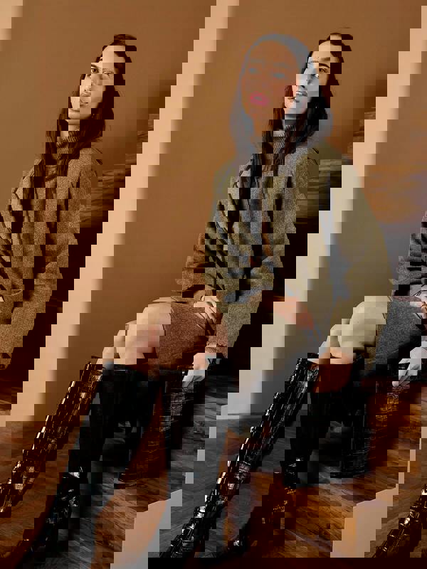 GWD Meredith Wool Blend Tassel Jacket – Olive Herringbone