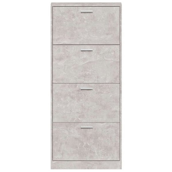 Berkfield Shoe Cabinet Concrete Grey 59x17x150 cm Engineered Wood