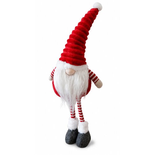 Large Standing Groovikert Christmas Gonk Figure in Red, Soft Freestanding Festive Decoration, 53cm Tall, Polyester