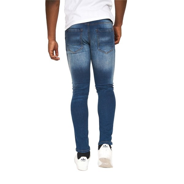 Crosshatch Mens Barbeck Slim Jeans - Tinted Blue