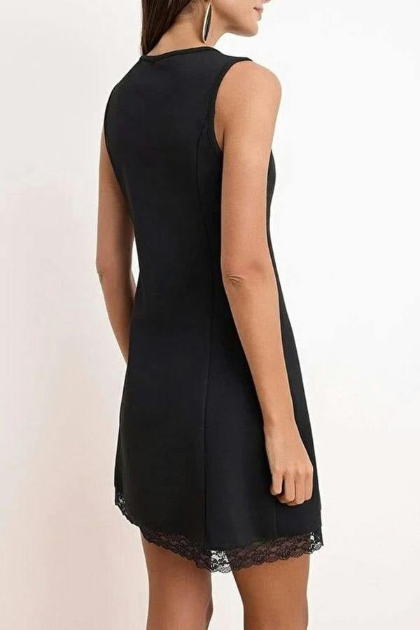WOVCOR Boat Neck Mini Knit Dress