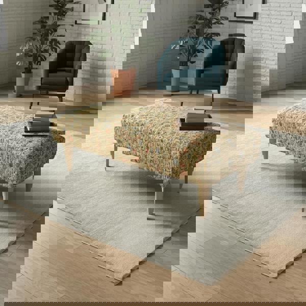 Artisan Crafted Stitched Ottoman Footrest for Lounge – Multi - Functional Bench & Coffee Table - ISTOOLS