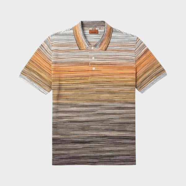 Supplied Fashion Missoni polo shirt in multi-coloured space-dyed cotton piqué with a classic collar and button placket