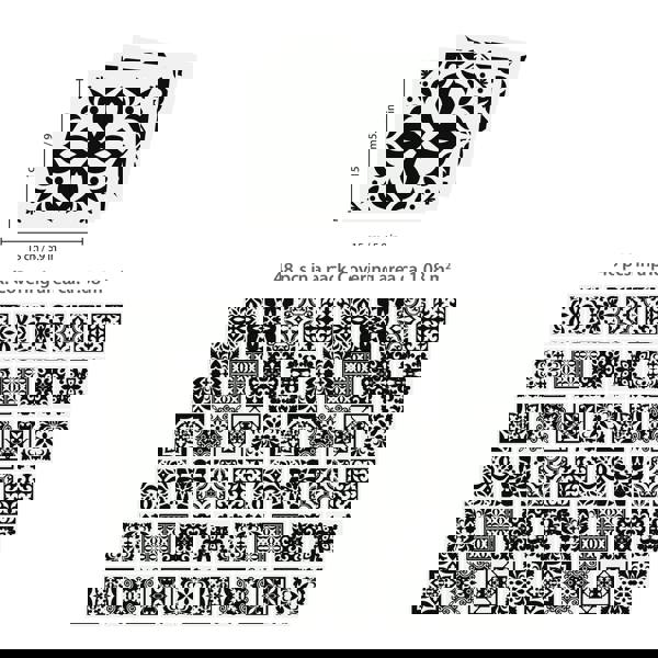 WT1566 - Calli Black and White Mediterranean Wall Tile Sticker Set - 15 cm x 15 cm - 24 pcs