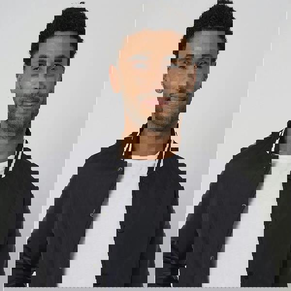 Brave Soul Black Varsity Style Jacket With PU Sleeves - Black Image 4