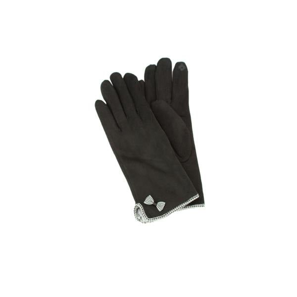 Eastern Counties Leather Womens Gaby Faux Suede Touch Screen Gloves - Black