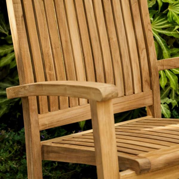 Abode Home & Gifts Solid Teak Stacking Carver Armchair