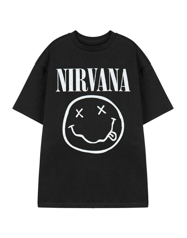 Nirvana Mens Black Logo Short Sleeved T-Shirt