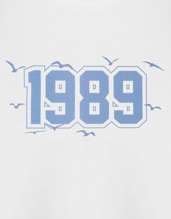 Show Me The Merch Womens White 1989 Short Sleeved T-Shirt