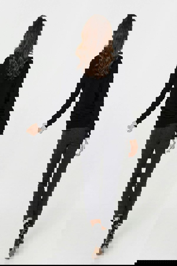 Black | Chevron Soft Knit Long Sleeve Jumper
