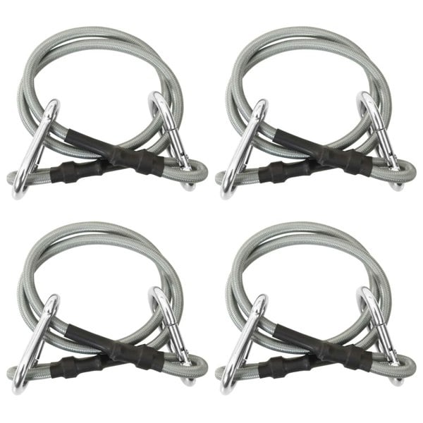 Berkfield Ropes with Carabiner 4 pcs Rubber