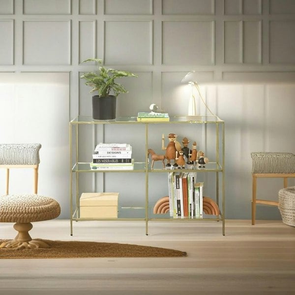 Modcraft 3-Tier Console Table with Tempered Glass Display Shelf