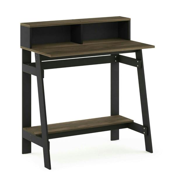 WALPLUS Simplistic A Frame Computer Desk, Columbia Walnut Crafted for Practical Use and Stylish Living Spaces