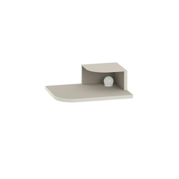 Decortie Floating Bedside Table Modern Corner Design Nightstand 30cm Wall-mounted w/ LED Lamp in 3-tones for Bedroom