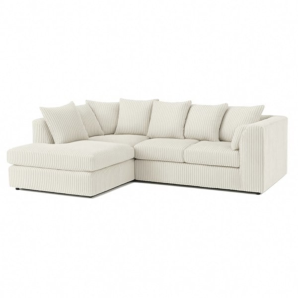 Furnishings For Less Luxor Cord Fabric 4 Seater Corner Sofa Scatter Back