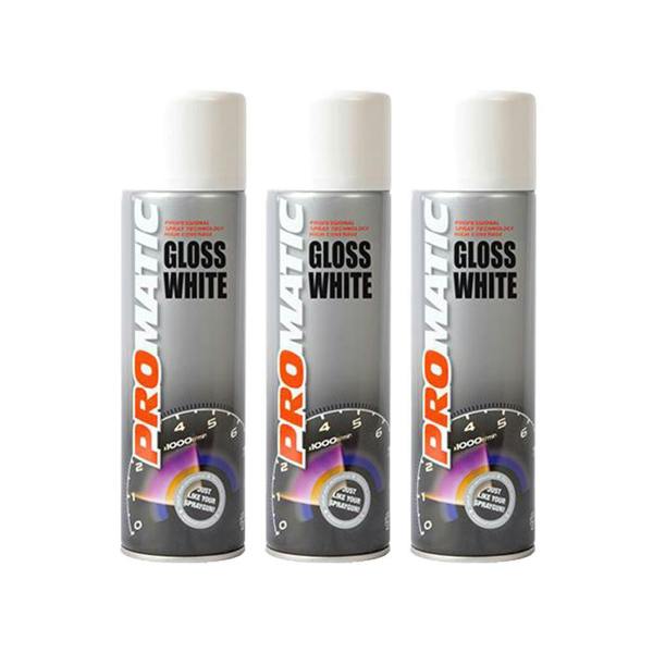 Promatic 3X Promatic Gloss White Spray Paint 500ml