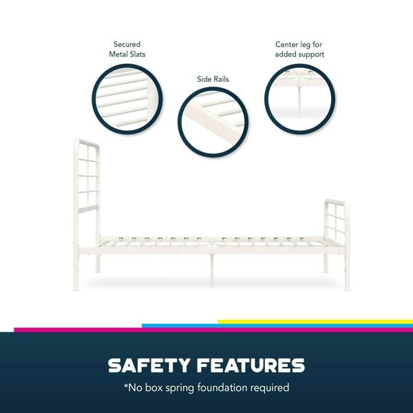 Dorel Home Millie Metal Bed White - Double