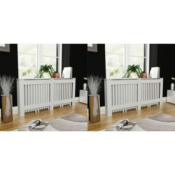 Berkfield Radiator Covers 2 pcs White MDF 172 cm
