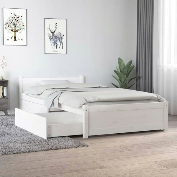 Berkfield Bed Frame with Drawers White 90x190 cm Single