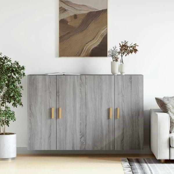 Berkfield Wall Mounted Cabinets 2 pcs Grey Sonoma Engineered Wood