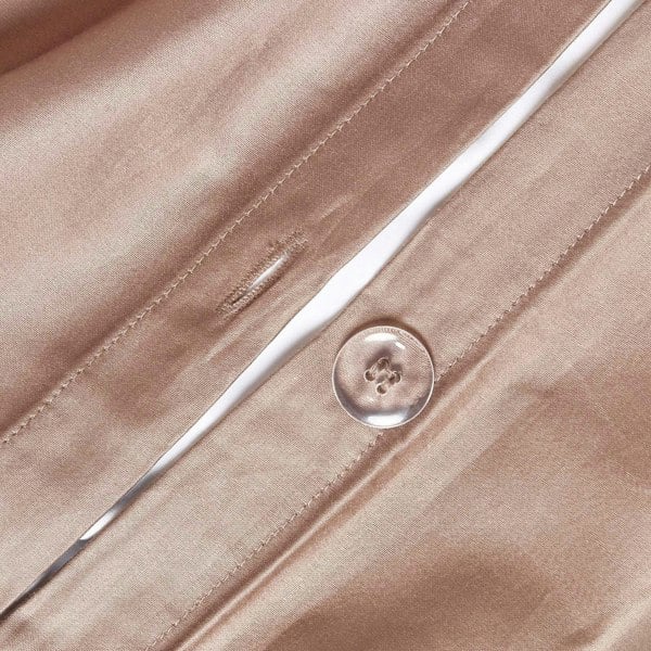 HOMESCAPES Organic 400 TC Egyptian Cotton Sateen Duvet Cover Set, European Size