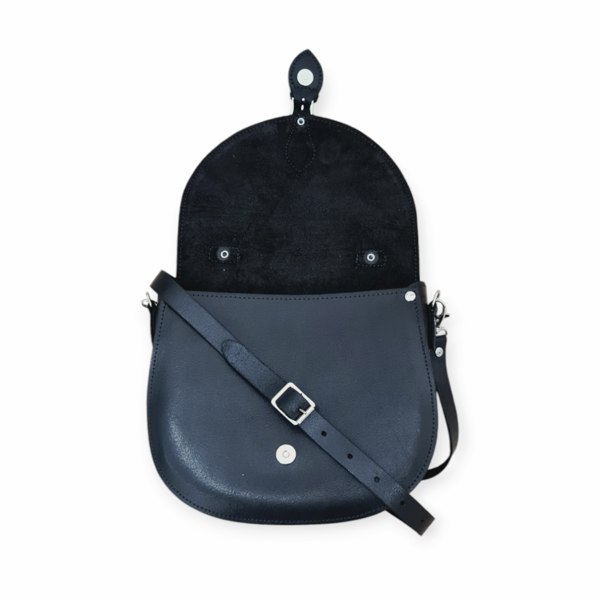 Zatchels Handmade Tannery Leather Saddle Bag - Black