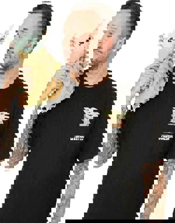 Star Wars Mens Black Grogu Short Sleeve Long Leg Pyjama Set