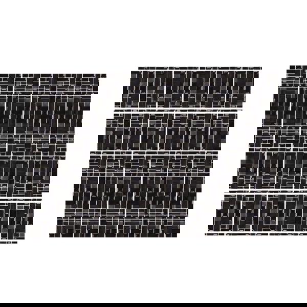 WT1589 - Glossy Black Porcelain Mosaic Wall Tile Sticker Set - 15 x 15 cm (6 x 6 in) - 24 pcs